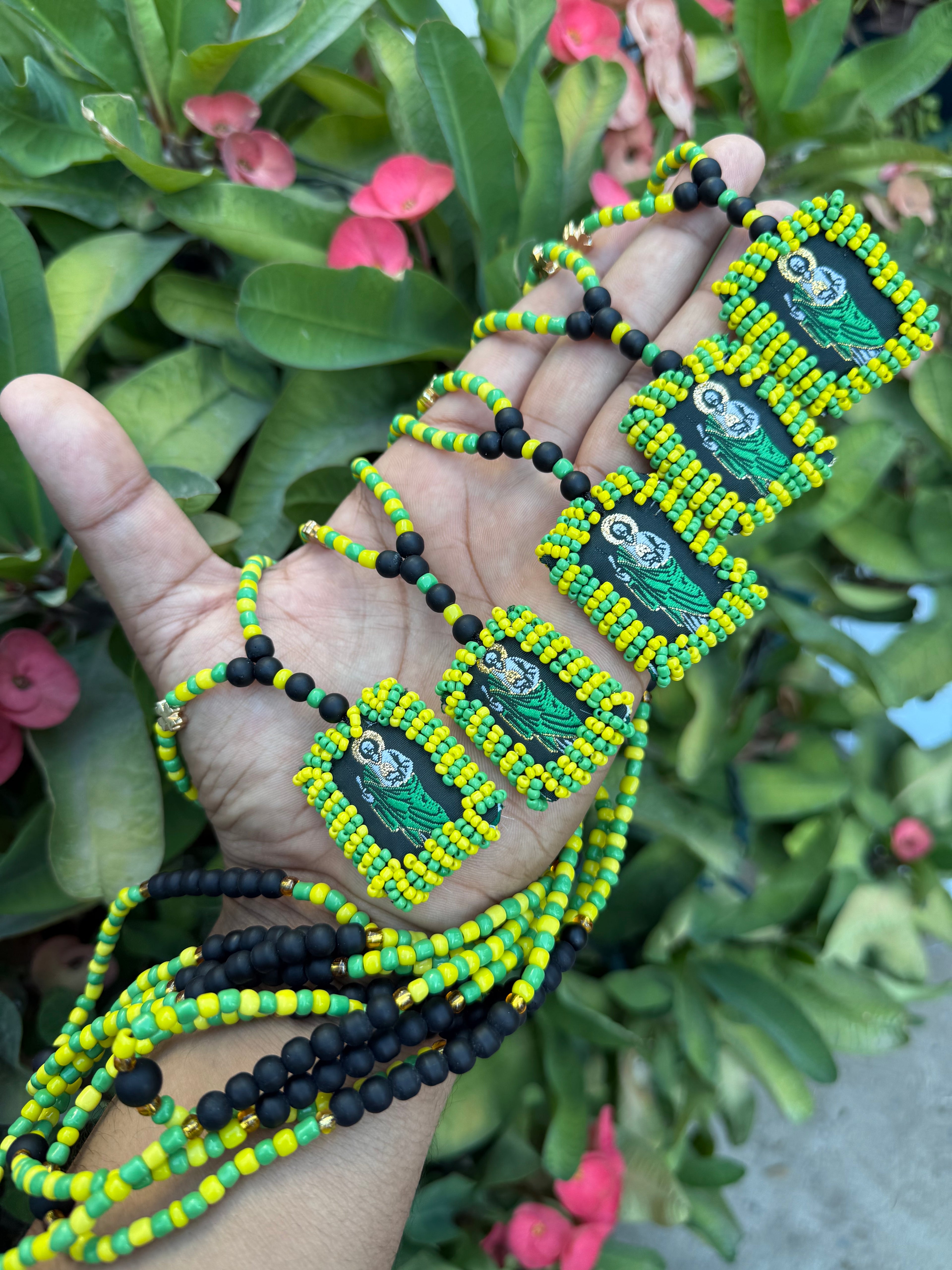 Rosarios con escapulario (Verde y amarillo)